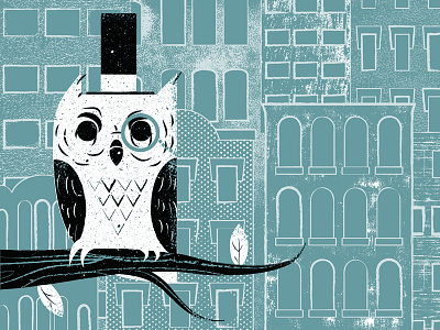 Whoooo's fancy illustration owl