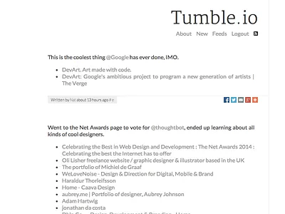 Tumble.io v1 grey links web