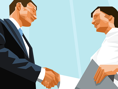 Hand Shake business handshake lowpoly partner