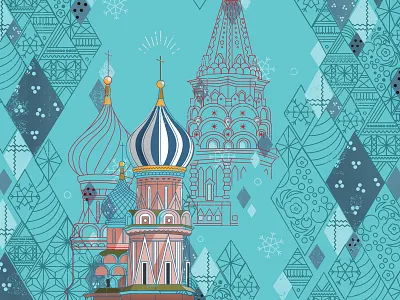 St. Basil's Cathedral architecture lines moscow olympics russia
