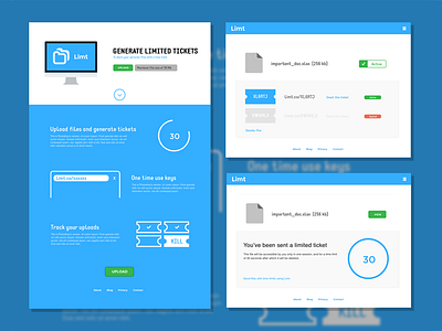 Limt, ephemeral file sharing cloud ephemeral flat snapchat storage ui ux web website