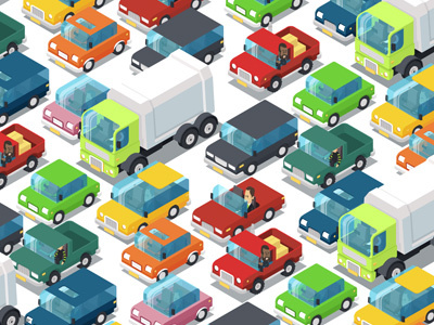 iso car pattern car dordrecht freelance illustratie illustrator iso isometric lesmateriaal