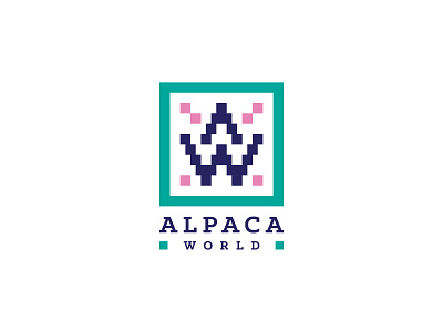 Alpaca World Logo a alpaca andean branding identity logo square textile w