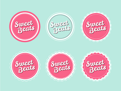 Sweet Beats Options 2d branding emblem fun graphic illustration logo logo design mark option sweet type