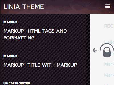 Linia Sidebar animation blog css3 html5 mobile mobile first sidebar swipe transitions ui
