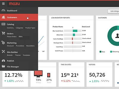 Menu Concept dropdown flat icons menu source sans pro ui