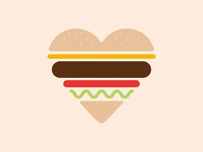 Burger Valentine burger cheeseburger heart illustration illustrator love valentine valentines day