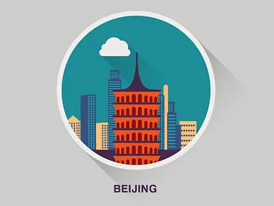 Beijing beijing china cities city flat illustration