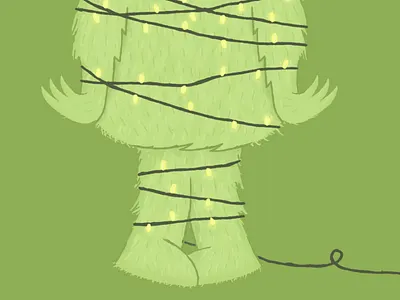 Holiday Monster Illustration WIP 4 fur holiday monster photoshop screenshot vector wip