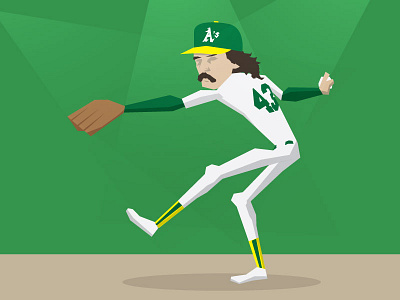 Eck athletics baseball cy young dennis eck eckersley illustration oakland save