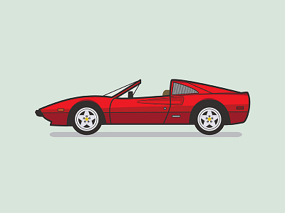 Robin 1 car ferrari illustration magnum pi