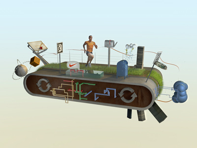 Nike Treadmill World 3d c4d low nike poly sports treadmill