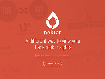 Nektar get notified page landing page red simple