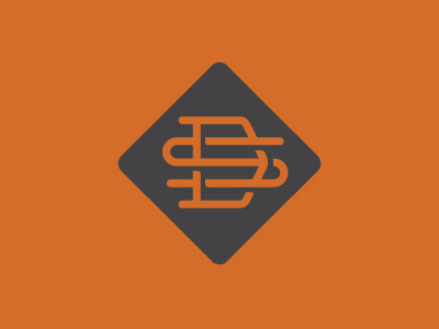 DS Monogram diamond grey initials logo monogram orange type typography