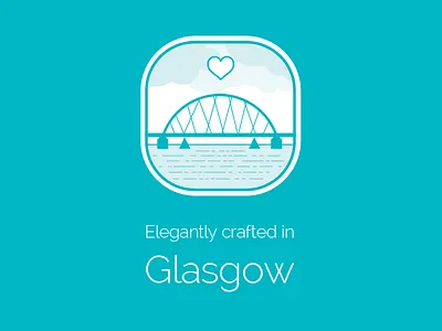 Elegantly Crafted In Glasgow badge clean flat glasgow icon illustration landmark minimal simple
