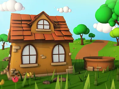 Garden 3d cinema 4d garden moek nature photoshop polygons render