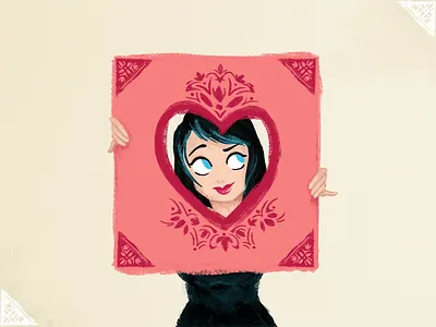 Almost THAT time of the year again. digital painting drawing heart illustration rosemaling valentine woman