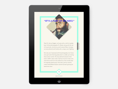 Interview beards clean digital mag ipad design ipad mag magazine design ui ux