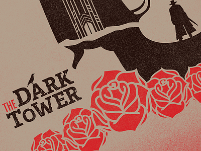 The Dark Tower Screen Print castle gun gunslinger king pistol poster print rose screen print stephen king the dark tower tower