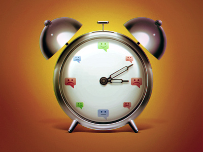 Clock clock icon illustration indestudio smile time