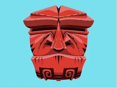 Tiki illustration mask tribal tropical