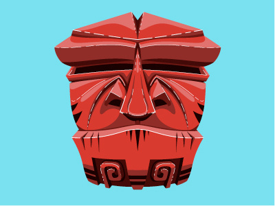 Tiki illustration mask tribal tropical