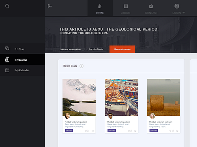 Journal design flat flat design menu ui web