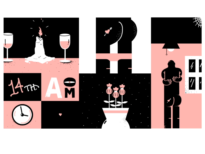 Love is / Man design frame by frame gif illustration motion graphics valentines day