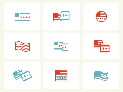 Chitown, USA blue chicago flag icon logo red usa vector