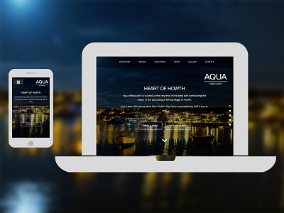 Seafood Restaurant home page navy responsive web design restaurant