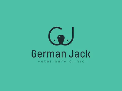 German Jack 1.2 clean clinic dog german logo minimal smart vet veterinary