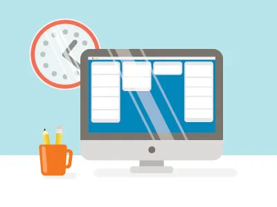 Agile clock computer illustration mug pencil