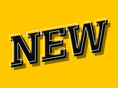 NEW font lines new script shadow type typography yellow