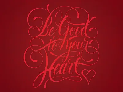 Heart Month hand lettering illustration lettering