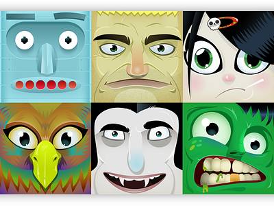 Rectangle faces cartoon face illustration