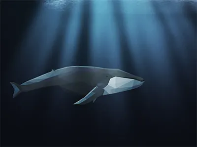 Geometric whale blue deep illustrator ocean vector whale