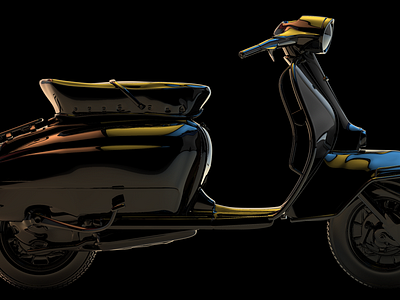 Lambretta black 125 3d c4d cinema 4d lambretta li render scooter