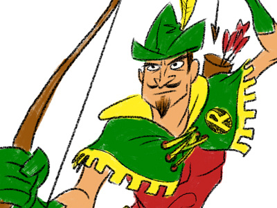 Robin Hood character design illustration ipad mashup sketch