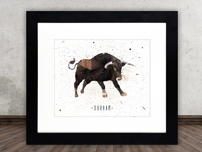 Durham Bulls animal blown bull durham durham bulls etsy grunge low poly print splatter