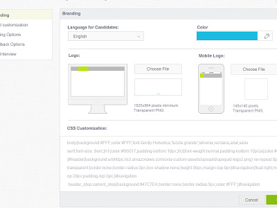 Settings customization settings