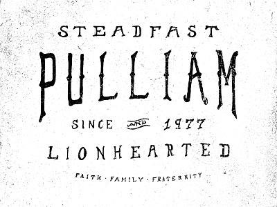 Steadfast & Lionhearted birthday design custom type faith family fraternity hand lettering lionhearted steadfast textured tried and true