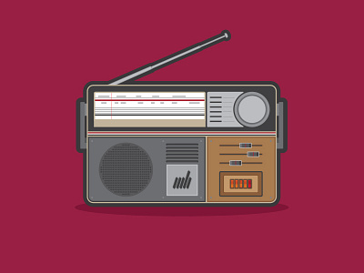 mb Radio flat illustration music radio sound speaker vector vintage