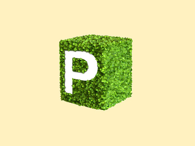 P 3d floral p skeuomorph typography vegetation