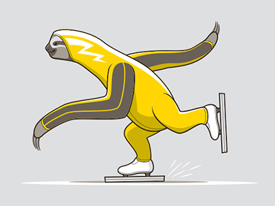 Speed Sloth glenn jones glennz illustration illustrator olympics sloth speed skater tshirt vector