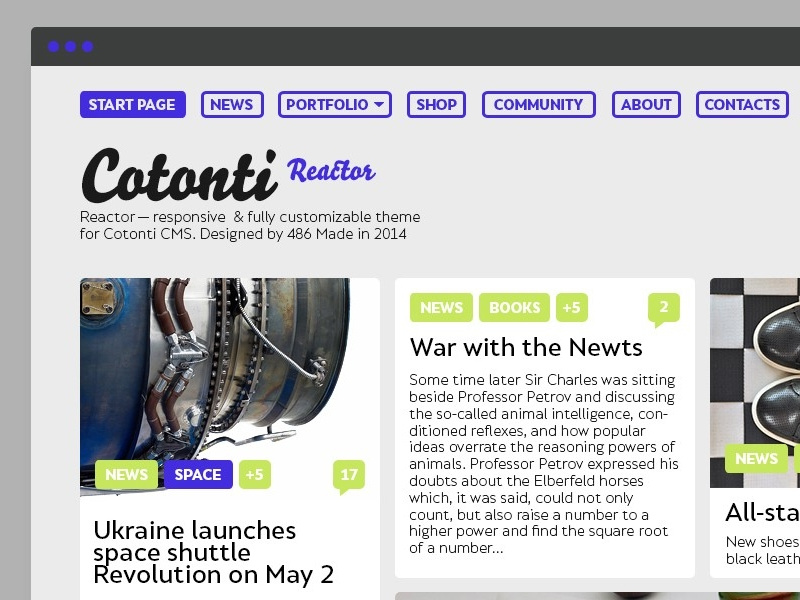 Reactor Theme by Philip S. on Dribbble