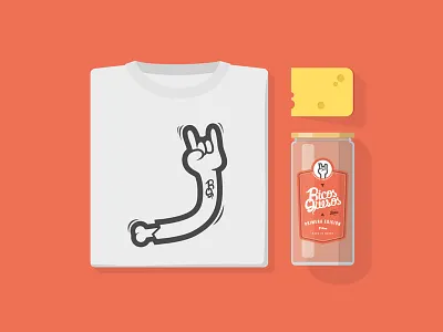 Ricos Quesos T-Shirt cheese food hand illustration jar packaging rock shadow shirt t shirt