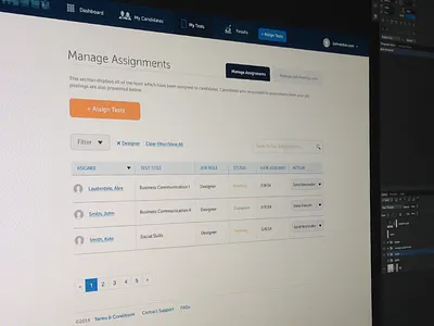 Table UI clean flat homepage layout psd ui web design
