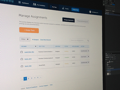 Table UI clean flat homepage layout psd ui web design