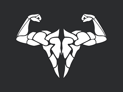SISU animal back crossfit deer flex logo muscle sisu skull spirit team vector