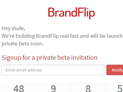 BrandFlip - Under Construction page brandflip domains marketplace red websites